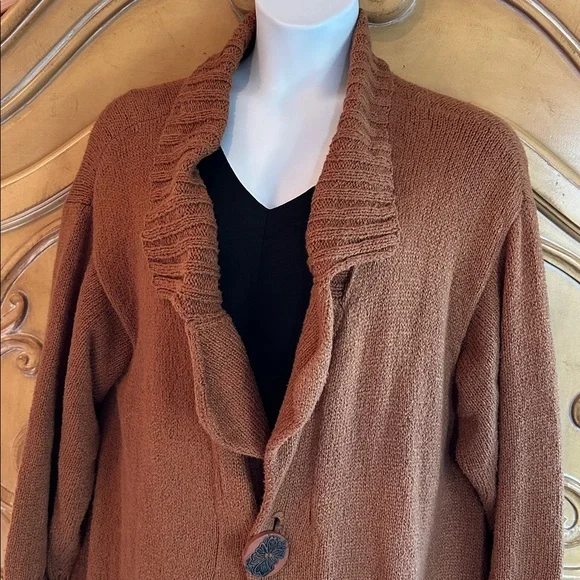 Blue Fish Cozy Brown Knit Cardigan with Pockets - Picture 2 of 11